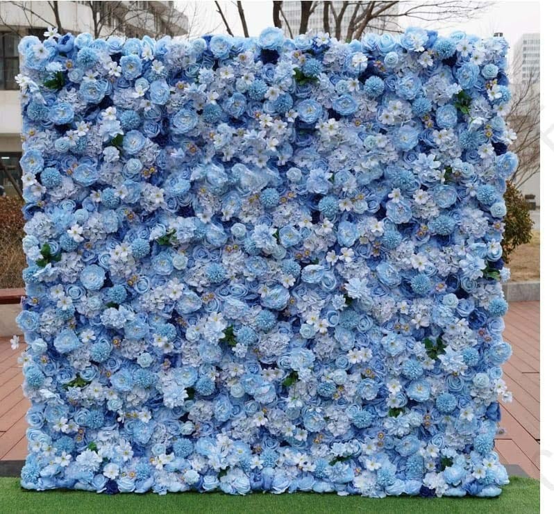 Flower wall blue